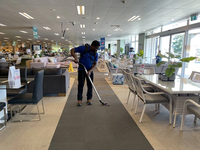 man cleaning